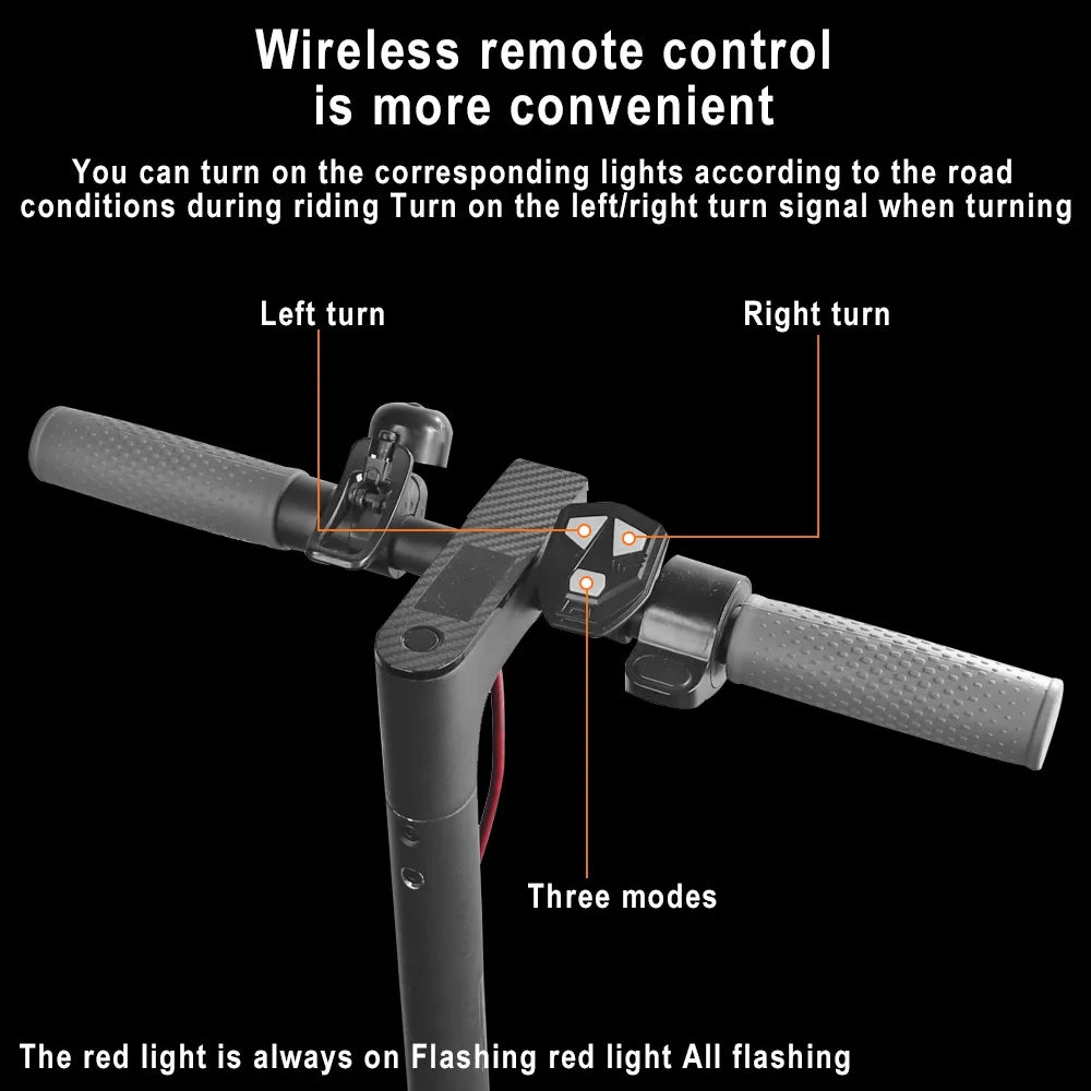 LED Turn Signal & Tail Light for Xiaomi M365, MI3, 1S & Pro2 — Wireless Remote, USB Rechargeable – Scooter Accessories