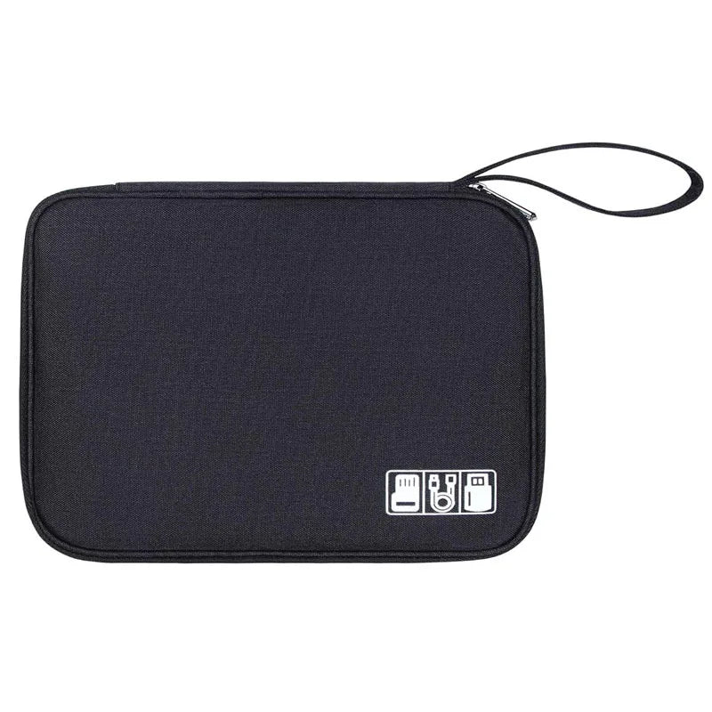 Waterproof Electronics Organizer Bag – Travel Cable & Accessories Pouch, 8 Cable Loops, Lightweight 120g – Travel & Accessories