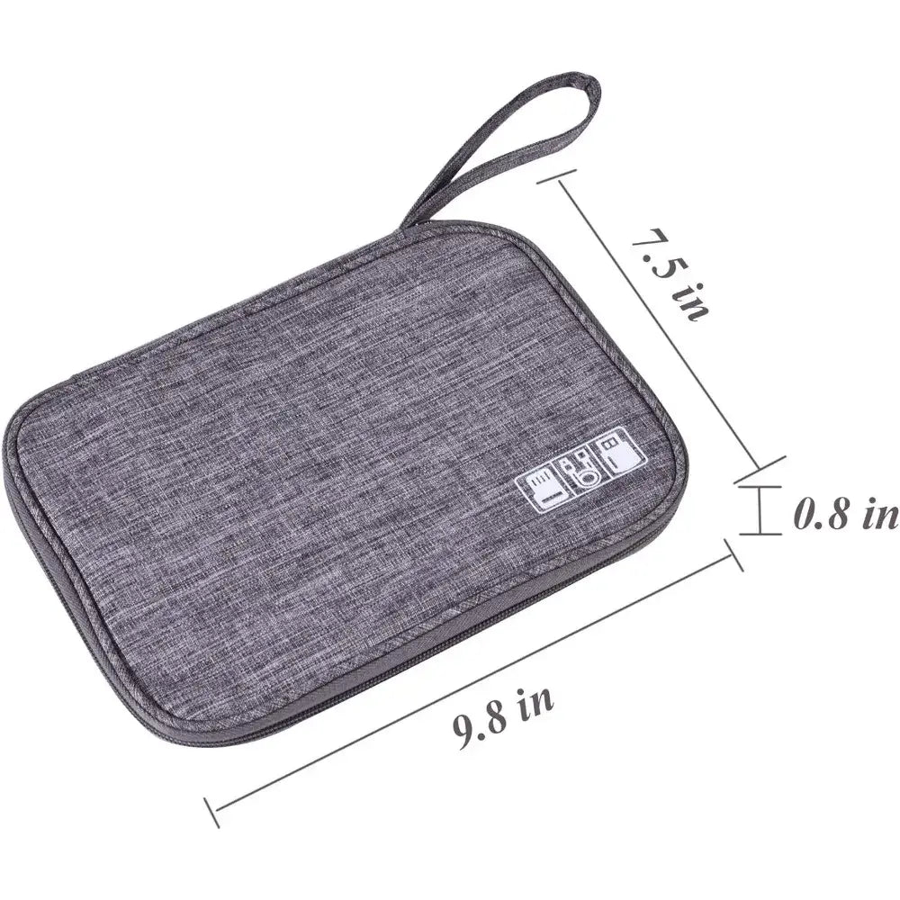 Waterproof Electronics Organizer Bag – Travel Cable & Accessories Pouch, 8 Cable Loops, Lightweight 120g – Travel & Accessories