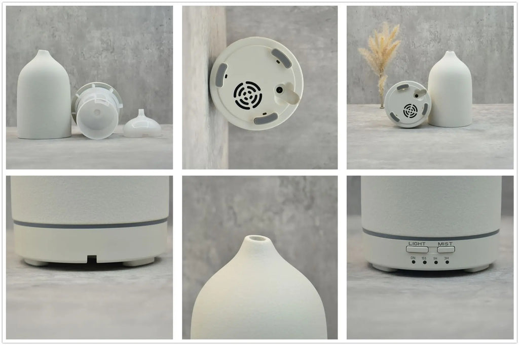 Ceramic Ultrasonic Essential Oil Diffuser & Humidifier with Color-Changing Light – Aromatherapy