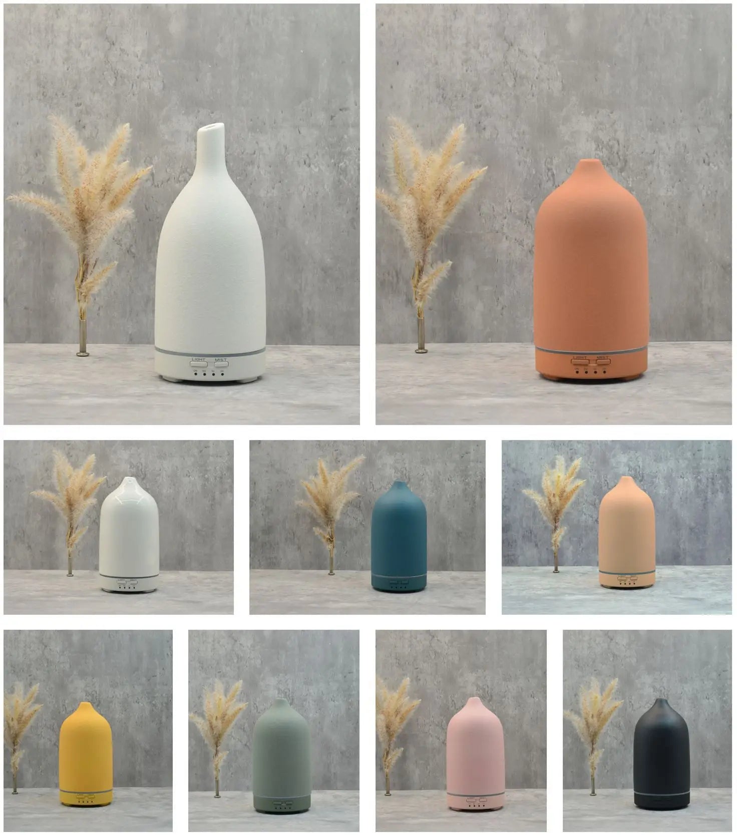 Ceramic Ultrasonic Essential Oil Diffuser & Humidifier with Color-Changing Light – Aromatherapy
