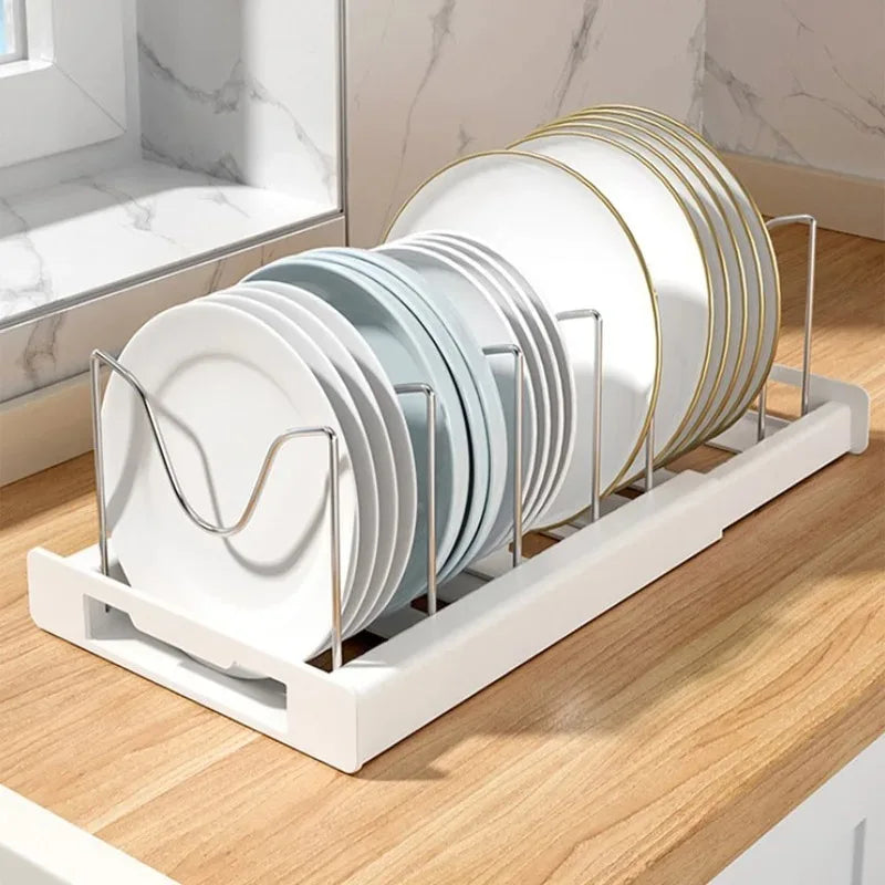 Expandable Cabinet Pot & Pan Organizer – Adjustable Divider Rack for Pots, Pans & Lids – Cabinet Organizer