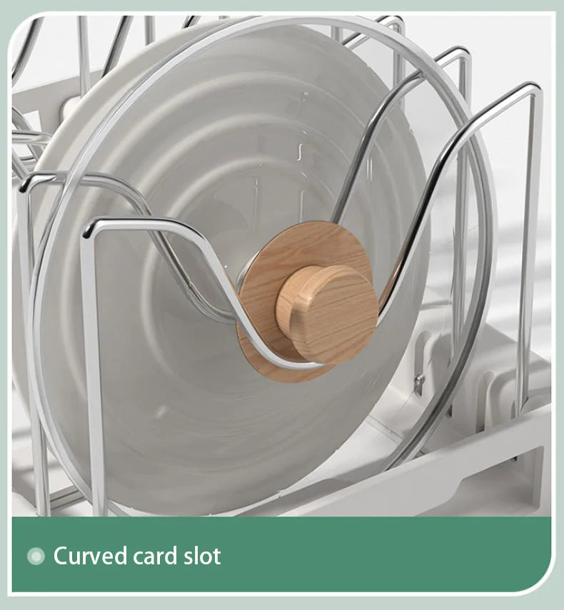 Expandable Cabinet Pot & Pan Organizer – Adjustable Divider Rack for Pots, Pans & Lids – Cabinet Organizer