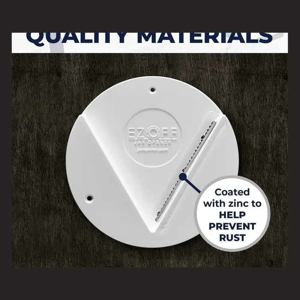 one-handed under-cabinet jar opener with zinc coating to help prevent rust for durable kitchen use