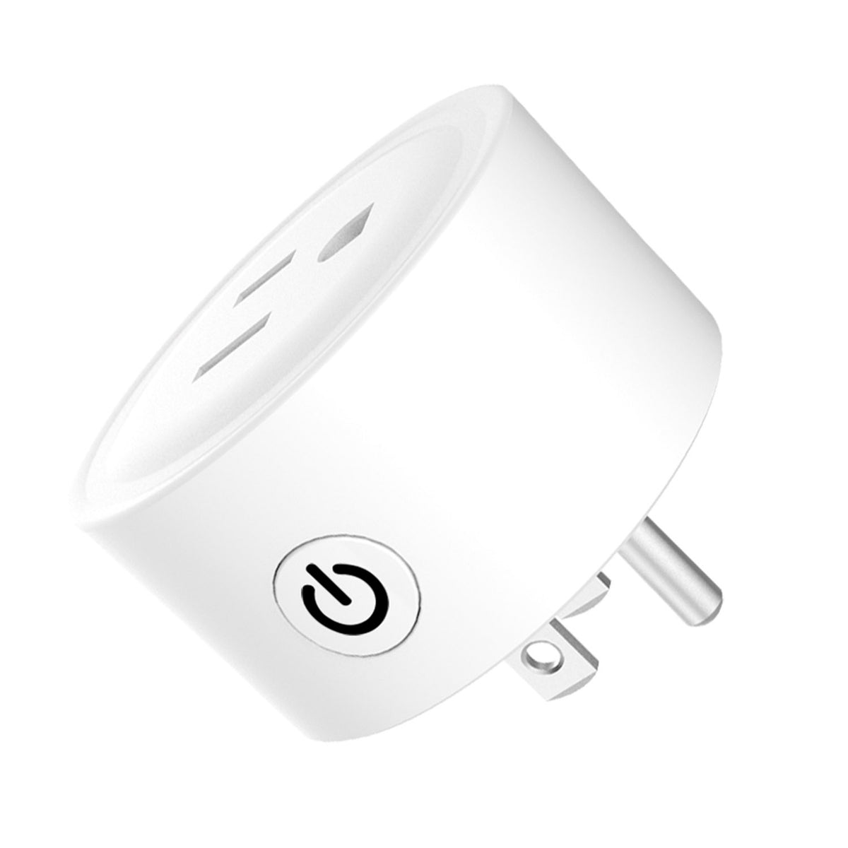 White Wi-Fi smart plug with power button
