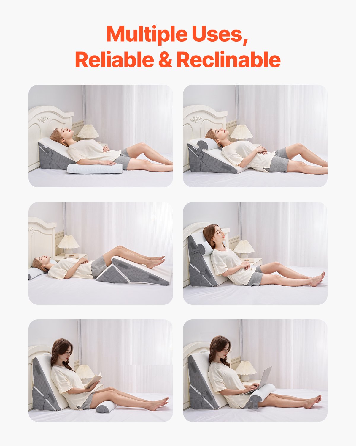 3-piece adjustable bed wedge pillow set - view 4