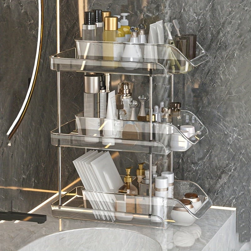 Clear Pull-Out Bathroom Organizer | 2 & 3 Tier Under-Sink Storage Rack