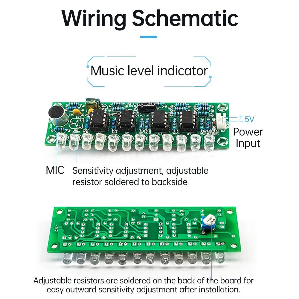 Bluetooth 5.0 Speaker DIY Kit – FM Radio, 12-LED Level Indicator, USB/SD Playback, Remote Control – Electronics & DIY