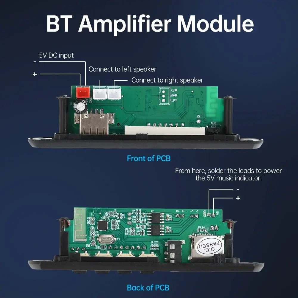 Bluetooth 5.0 Speaker DIY Kit – FM Radio, 12-LED Level Indicator, USB/SD Playback, Remote Control – Electronics & DIY