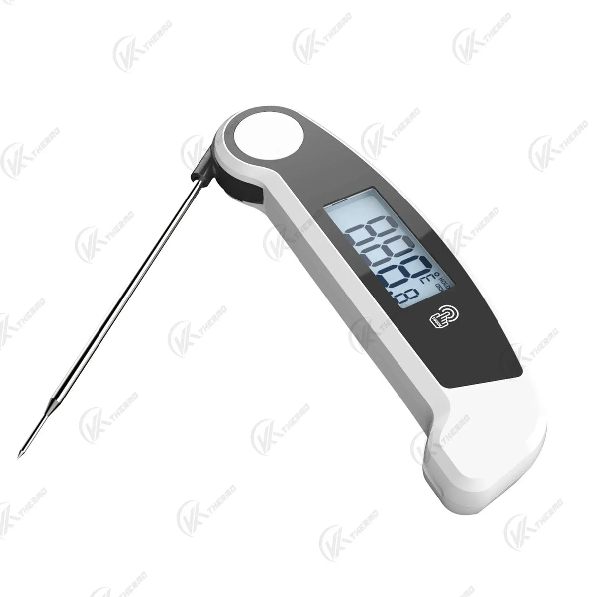 Foldable Probe Meat Thermometer in gray with foldable stainless-steel probe for fast and accurate readings.