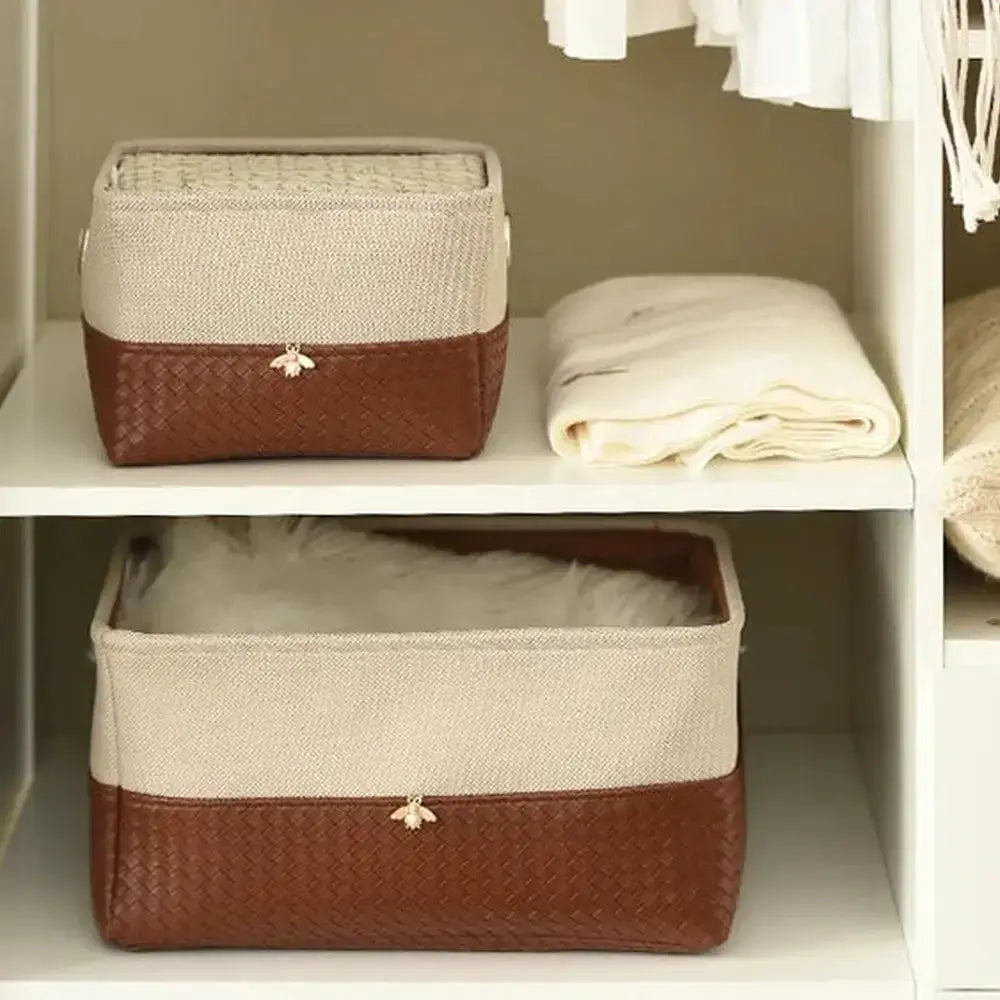 Foldable Storage Basket with Metal Frame, 3 Sizes