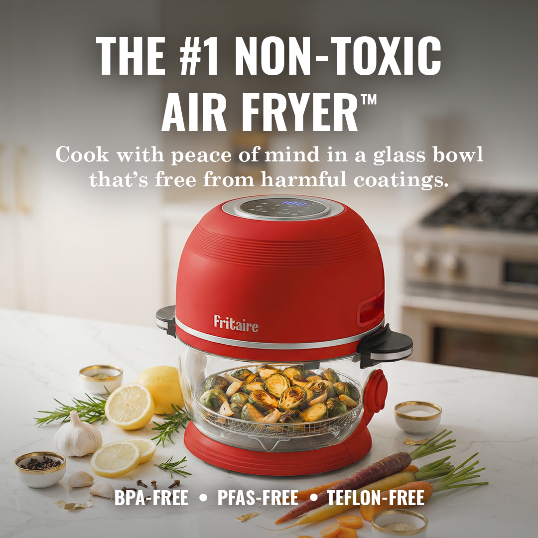Self-cleaning air fryer with glass bowl, BPA-free and non-toxic materials, perfect for healthy cooking.
