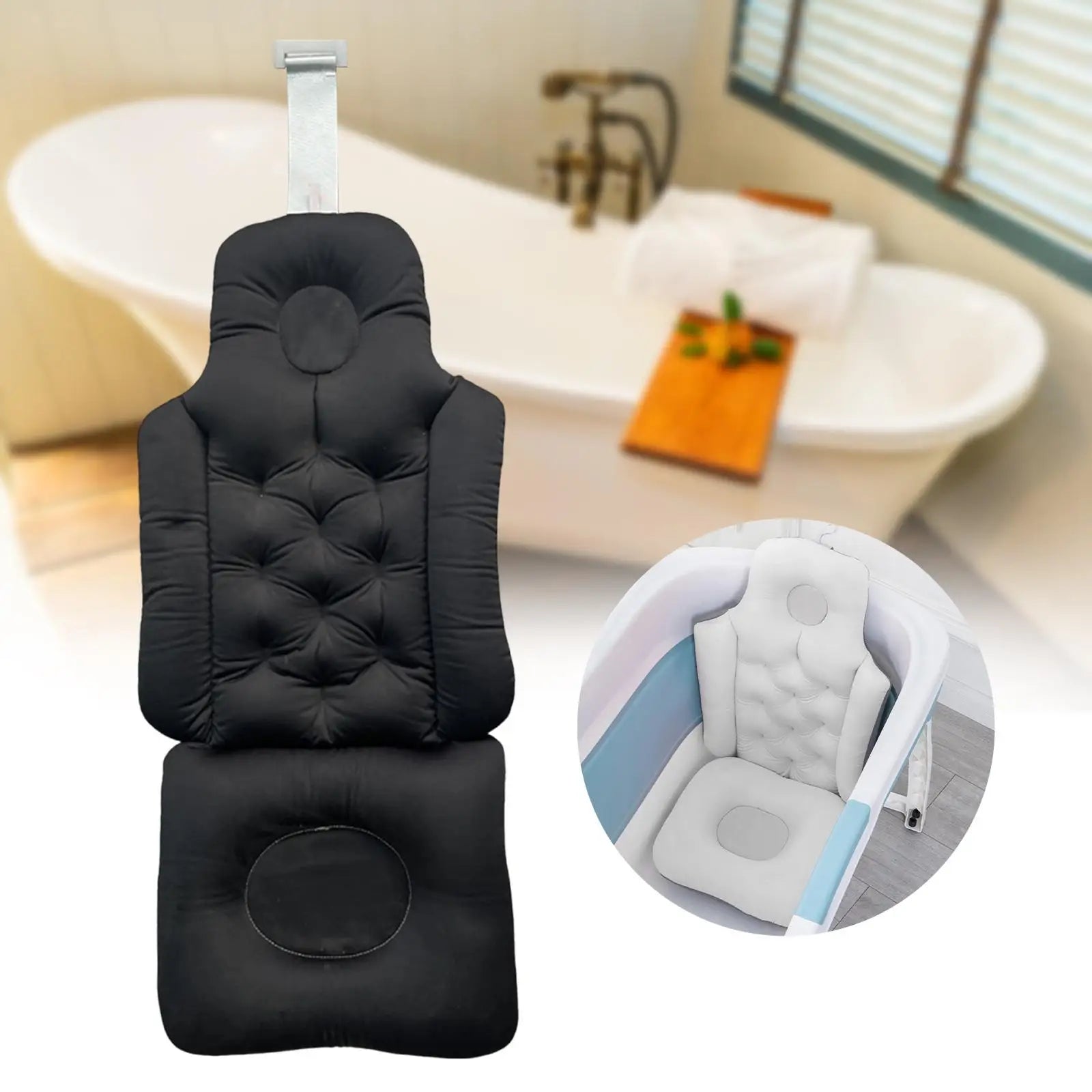 Ergonomic Full-Body Bath Pillow & Seat Cushion – Non-Slip Spa Support for Tub – Bath Accessories