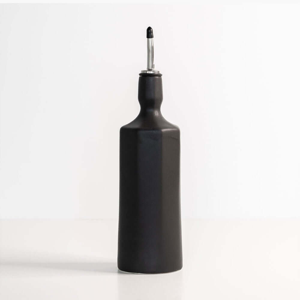 Elixir Porcelain Olive Oil Dispenser in Mica Black finish