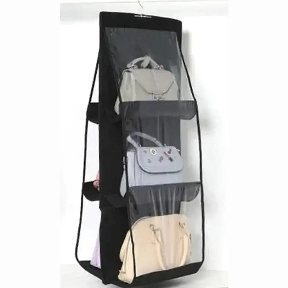 Hanging Handbag Organizer – 6-Grid Closet Storage – image 19