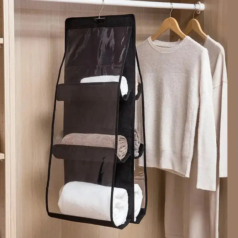 Hanging Handbag Organizer – 6-Grid Closet Storage – image 15