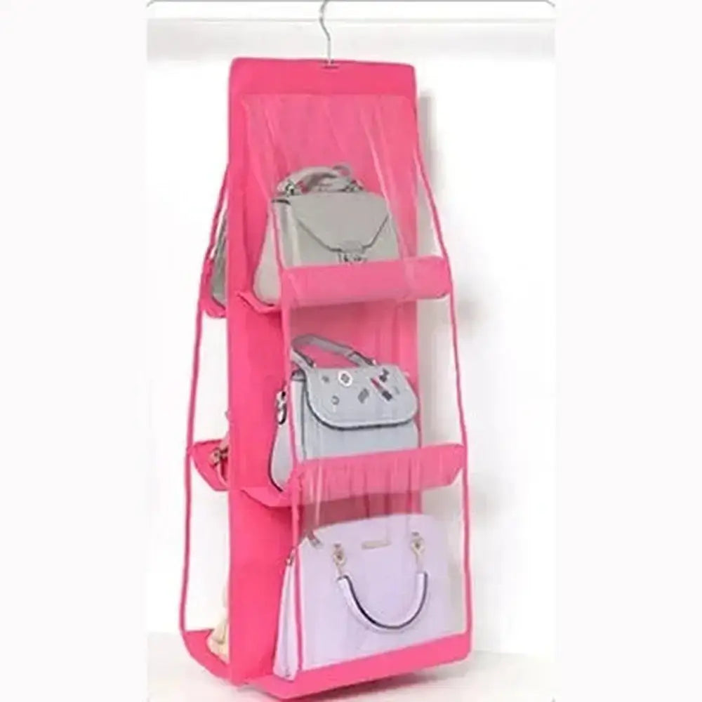 Hanging Handbag Organizer – 6-Grid Closet Storage – image 18