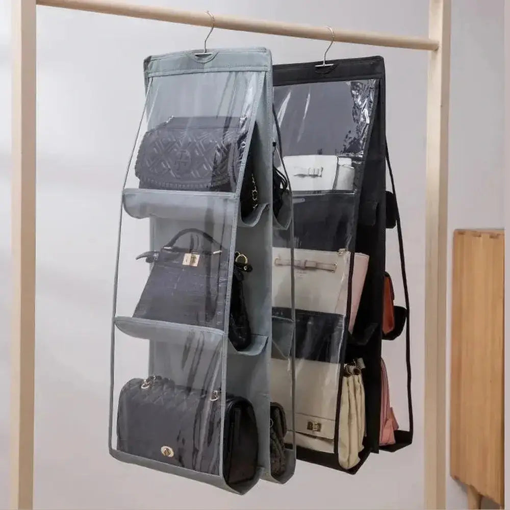 Hanging Handbag Organizer – 6-Grid Closet Storage – image 9
