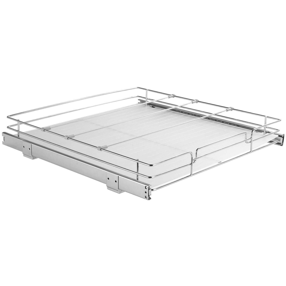 Pull-out cabinet organizer sliding rack designed for easy access to kitchen and household items.