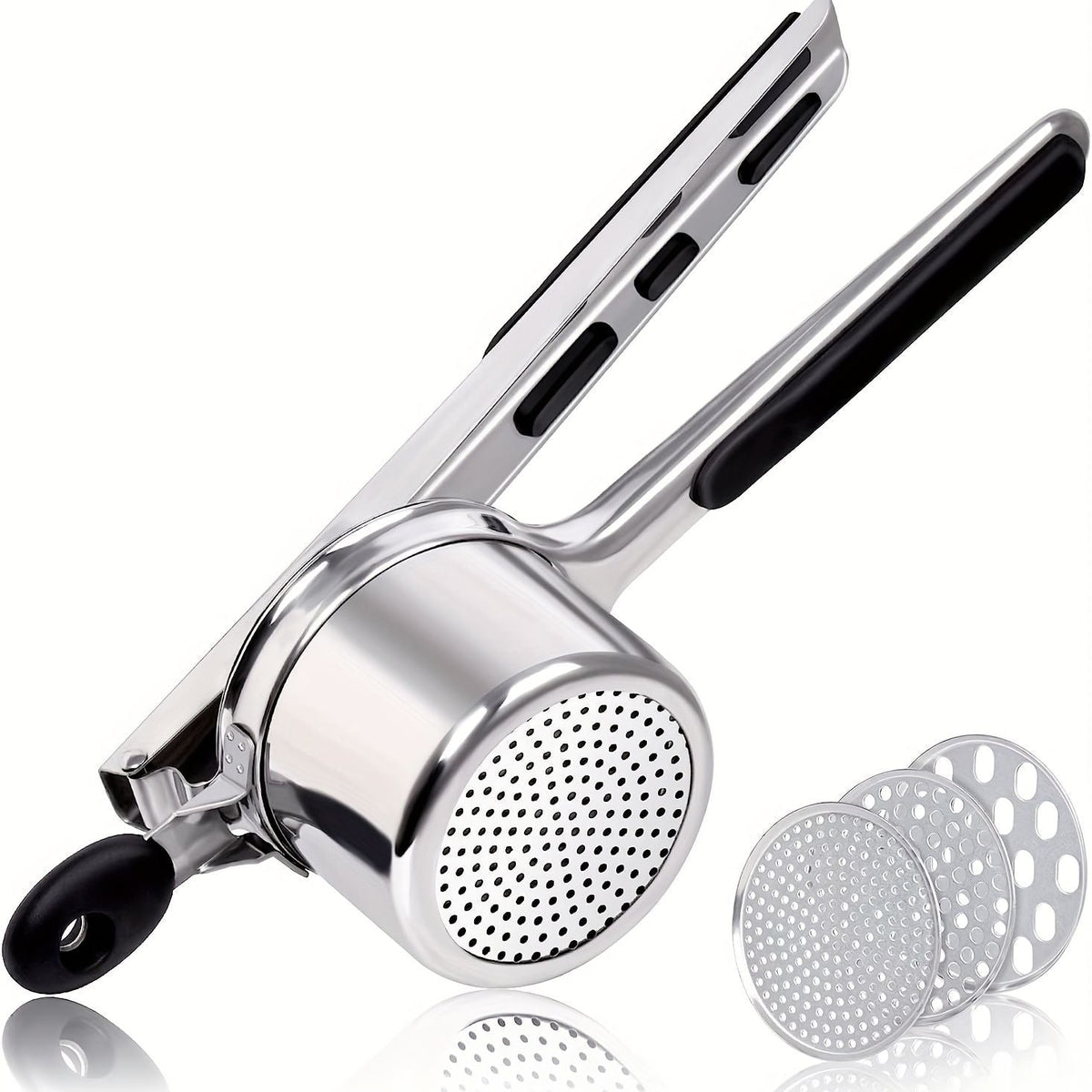 Stainless steel potato ricer