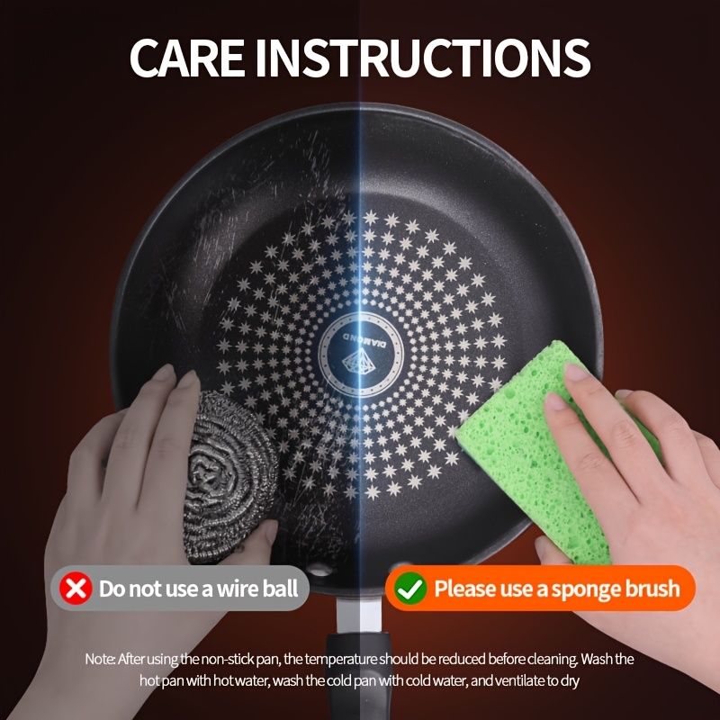 Diamond-pattern nonstick frying pan