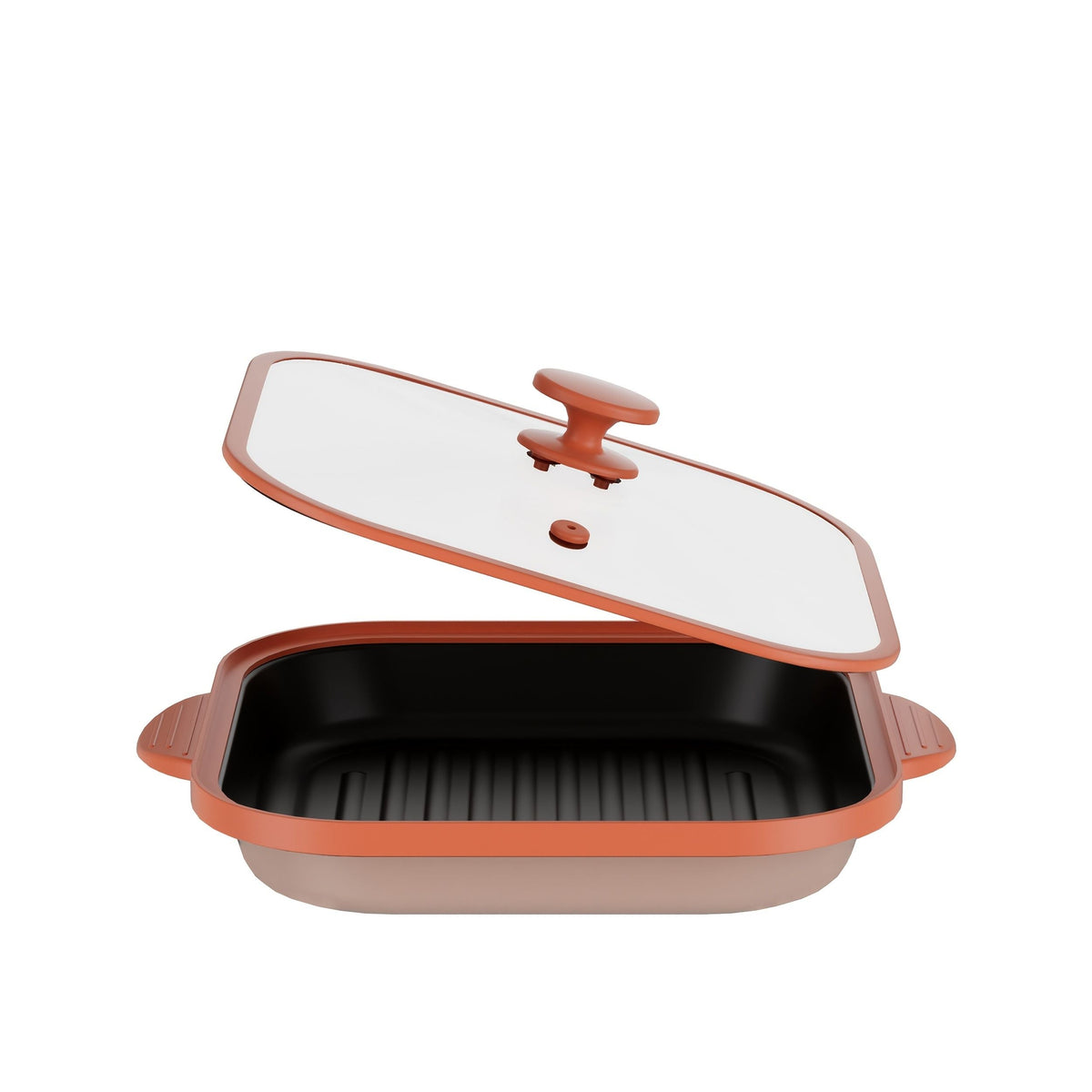 Microwave grill pan with glass lid