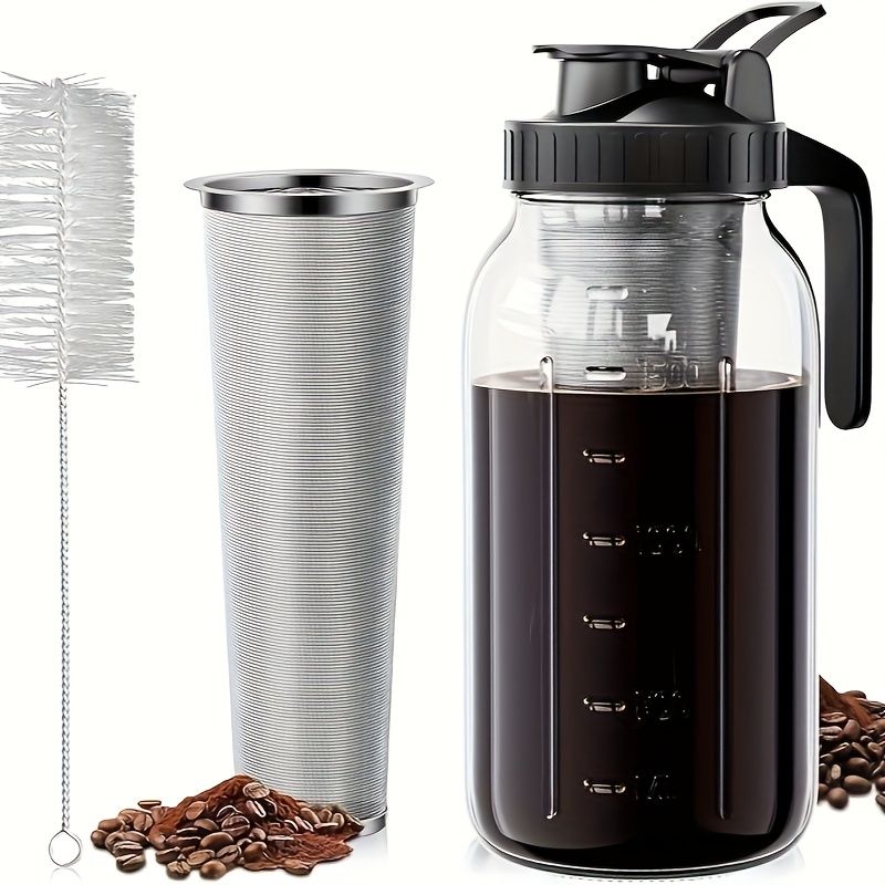 Glass coffee pot with reusable filter
