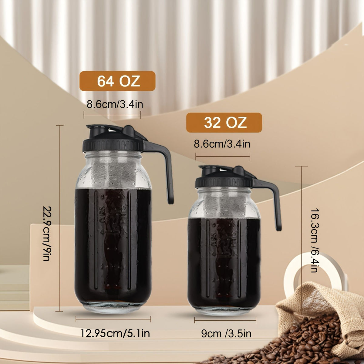 Glass coffee pot with reusable filter