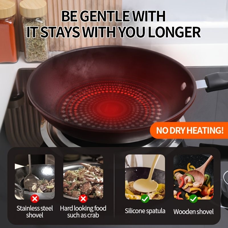 Diamond-pattern nonstick frying pan