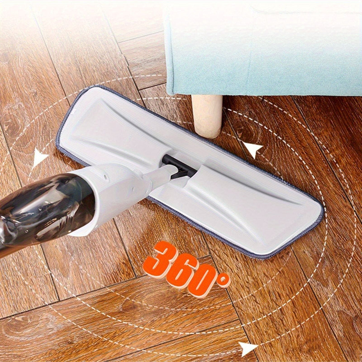 Microfiber spray mop with reusable pads