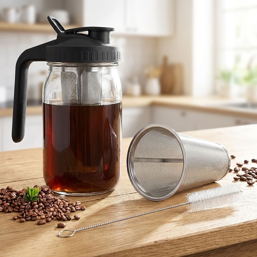 Glass coffee pot with reusable filter