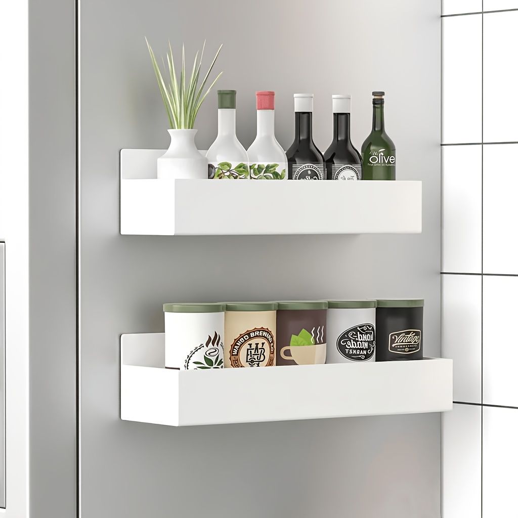 Magnetic fridge side storage rack