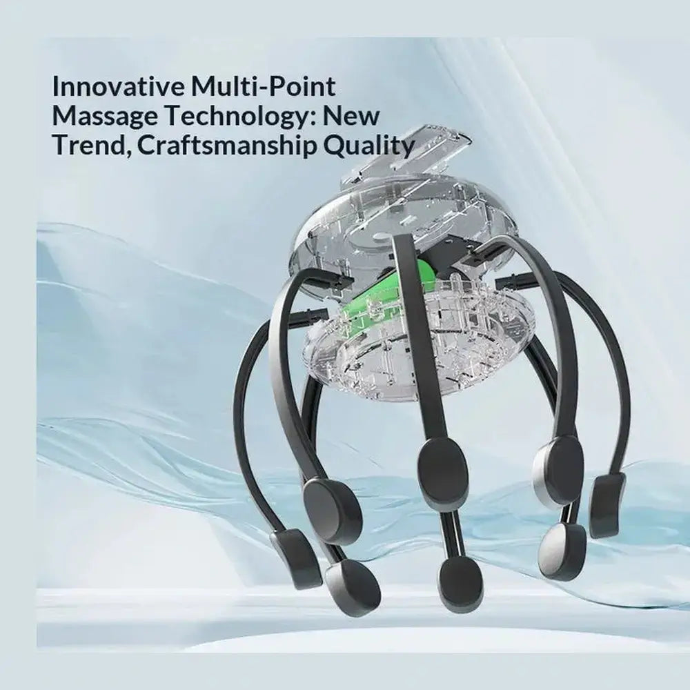 Cordless electric scalp massager with innovative multi-point massage technology for deep relaxation and stress relief.