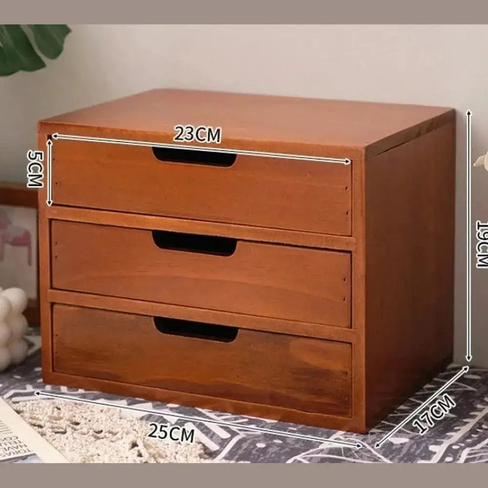 Wooden desk organizer with drawers for neat desk storage