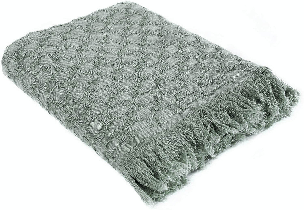 Kasentex Cotton Knit Throw Blanket, 60 × 50 in