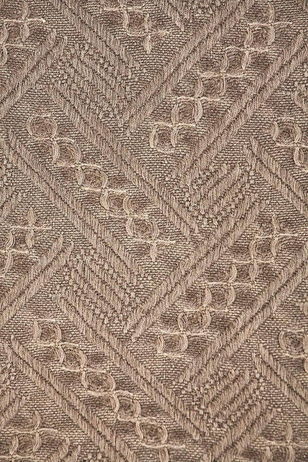 Kasentex 100% cotton knit throw blanket with textured knit pattern, 60 × 50 inches