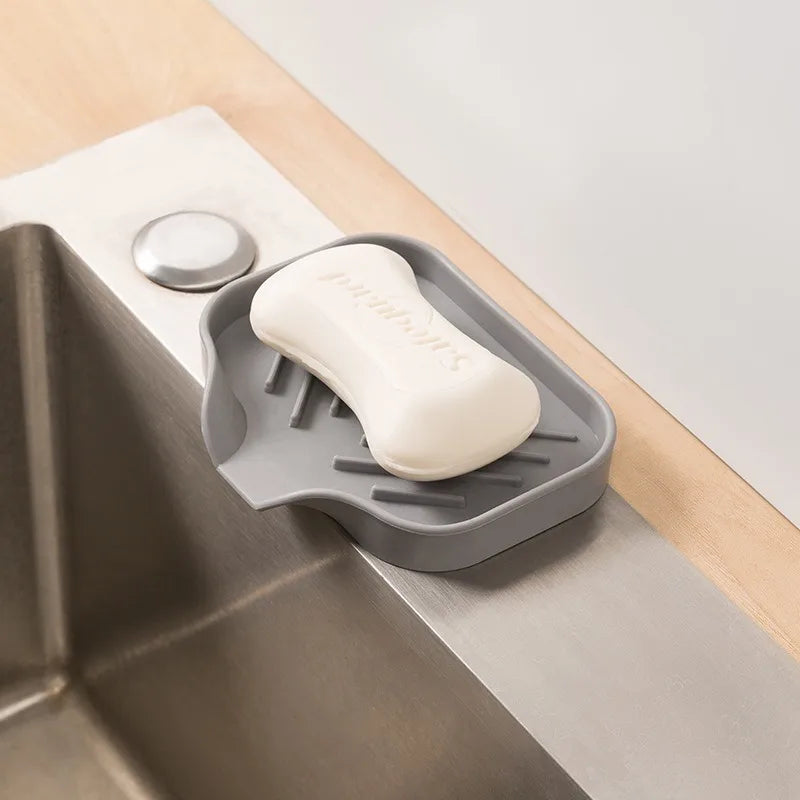 Silicone Kitchen Sink Sponge Holder – Auto-Draining Sink Caddy Organizer – Sink Organizer