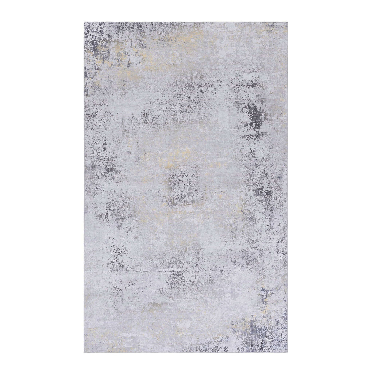 washable stain-resistant area rug with light blue and gray abstract distressed pattern design