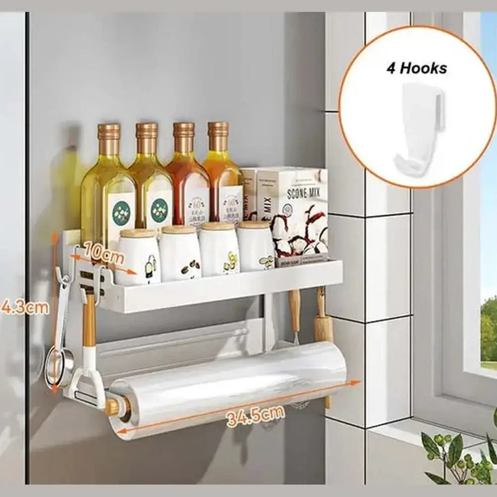 Magnetic Refrigerator Shelf Organizer – 1 & 2 Tier, No-Drill Kitchen Storage Rack – Magnetic refrigerator shelf