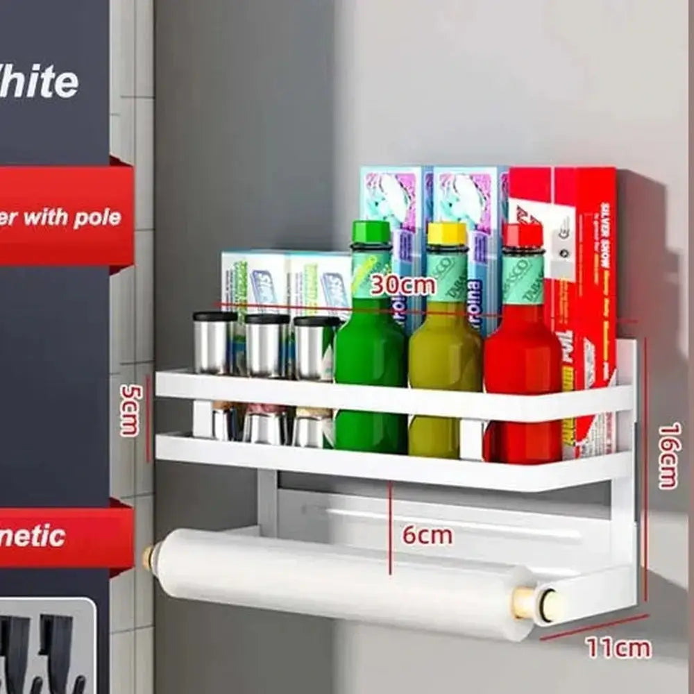 Magnetic Refrigerator Shelf Organizer – 1 & 2 Tier, No-Drill Kitchen Storage Rack – Magnetic refrigerator shelf