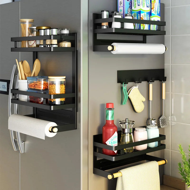 Magnetic Refrigerator Shelf Organizer – 1 & 2 Tier, No-Drill Kitchen Storage Rack – Magnetic refrigerator shelf