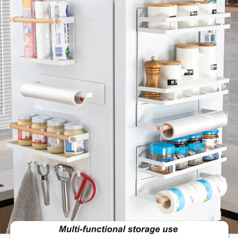 Magnetic Refrigerator Shelf Organizer – 1 & 2 Tier, No-Drill Kitchen Storage Rack – Magnetic refrigerator shelf