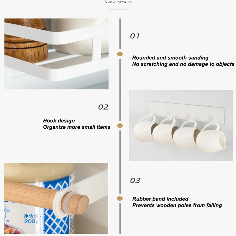 Magnetic Refrigerator Shelf Organizer – 1 & 2 Tier, No-Drill Kitchen Storage Rack – Magnetic refrigerator shelf