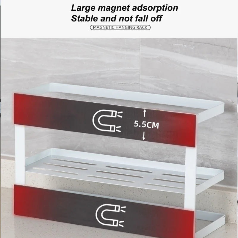 Magnetic Refrigerator Shelf Organizer – 1 & 2 Tier, No-Drill Kitchen Storage Rack – Magnetic refrigerator shelf