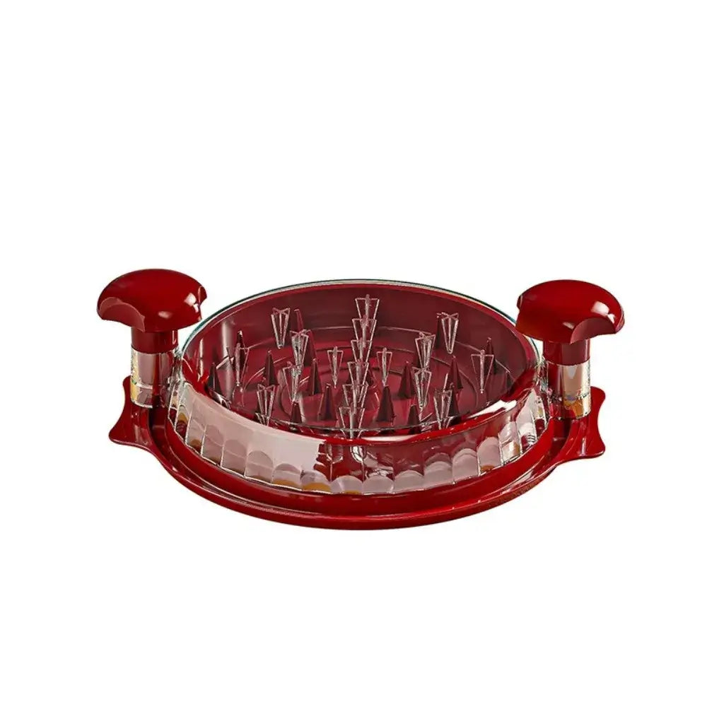 Manual Meat Shredder for Chicken and Beef in red designed for quick shredding of meat.