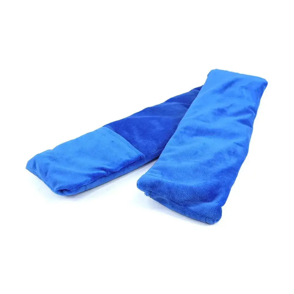 Herbal microwavable neck wrap in soft blue cotton, perfect for soothing warmth or cool relief.