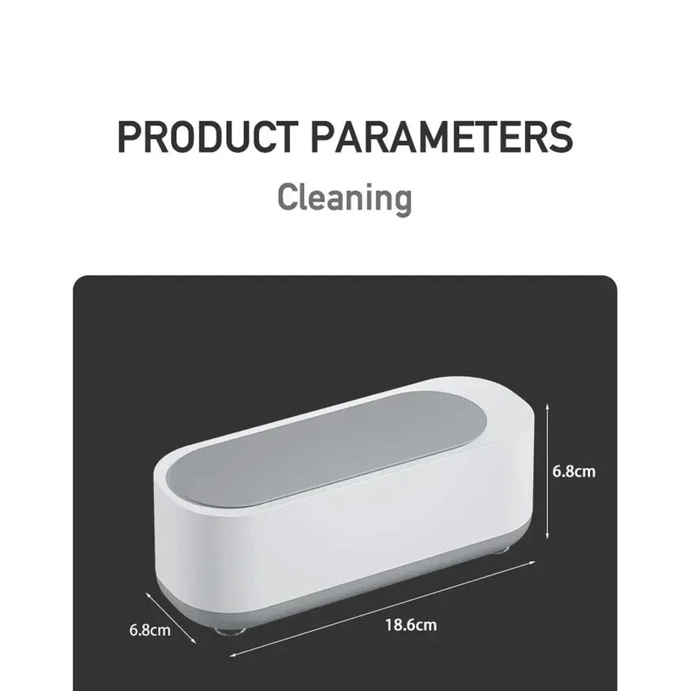 Mini Ultrasonic Jewelry Cleaner in white color option on display