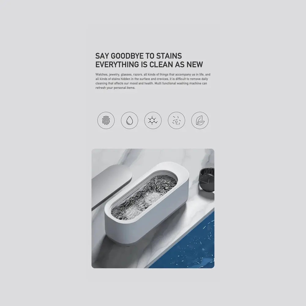 Mini Ultrasonic Jewelry Cleaner interior tank close-up view