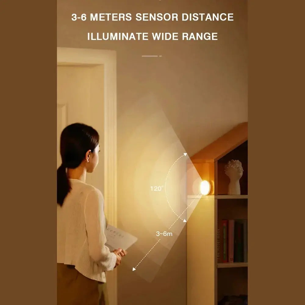 USB Rechargeable Motion Sensor Night Light – Wireless LED Lamp for Kitchen, Closet & Hallway – Night Light