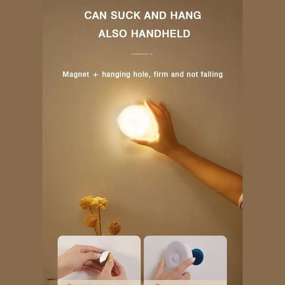 USB Rechargeable Motion Sensor Night Light – Wireless LED Lamp for Kitchen, Closet & Hallway – Night Light